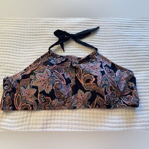 Nwot’s Paisley Bikini Top - Black and Orange